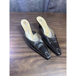 Donald J. Pliner Black Leather Pointed Michi Heels 7N Spain